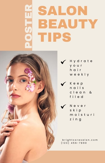 Free Salon Beauty Tips Poster Template to Edit Online