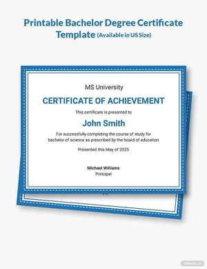 Printable Bachelor Degree Certificate Template