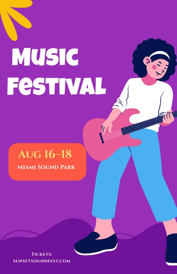 Free Colorful Cool Music Poster Template to Edit Online