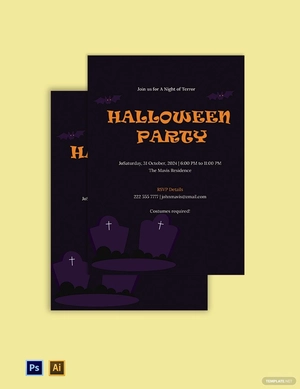 Scary Halloween Invitation Template