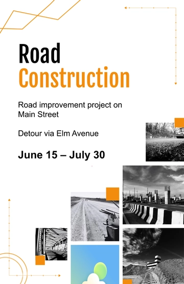 Free Professional Road Construction Poster Template to Edit Online