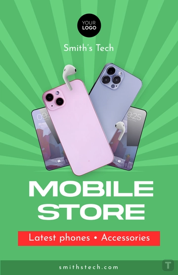 Free Creative Mobile Store Poster Template to Edit Online