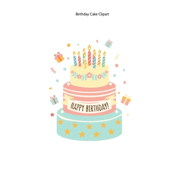 Free Birthday Cake Clipart Template to Edit Online