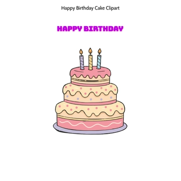 Free Happy Birthday Cake Clipart to Edit Online