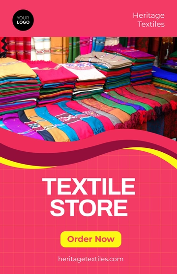 Free Colorful Textile Store Poster Template to Edit Online