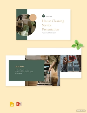 Free House Cleaning Service Presentation Template to Edit Online