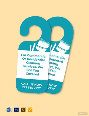 Simple Cleaning Service Door Hanger Template