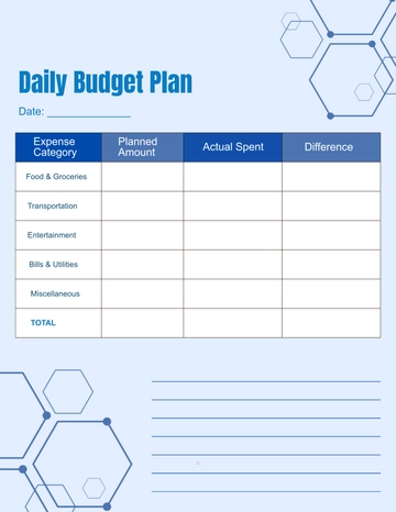 Free Blue Daily Budget Background Template to Edit Online