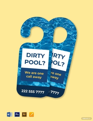 Pool Cleaning Company Door Hanger Template