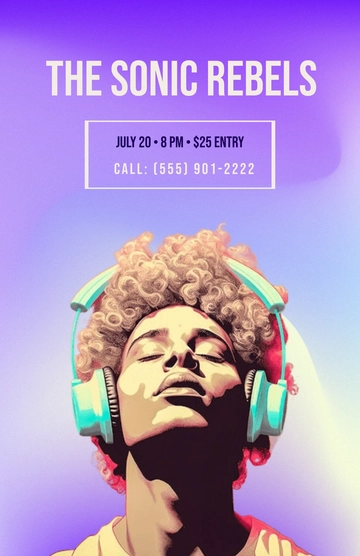 Free Aesthetic Cool Concert Poster Template to Edit Online