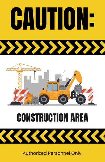 Free Construction Hazard Poster Template to Edit Online