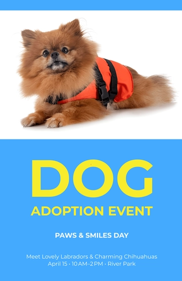 Free Blank Dog Adoption Event Poster Template to Edit Online