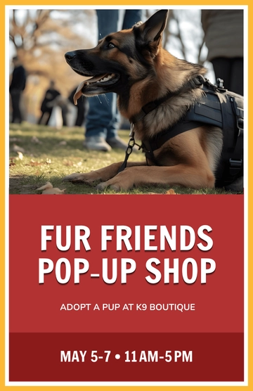 Free Dog Adoption Poster for Shops Template to Edit Online