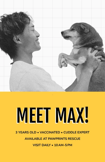 Free Vertical Dog Adoption Poster Design Template to Edit Online
