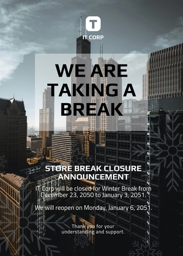 Free Break Announcement Template to Edit Online
