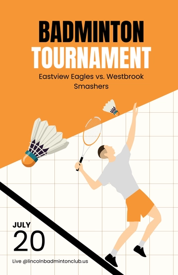 Free Badminton Sports Poster Template to Edit Online
