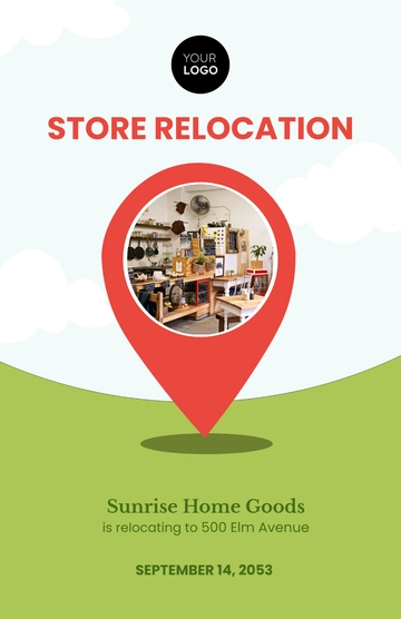 Free Simple Store Relocation Poster Template to Edit Online