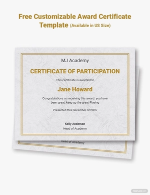 Customizable Baseball Certificate Template