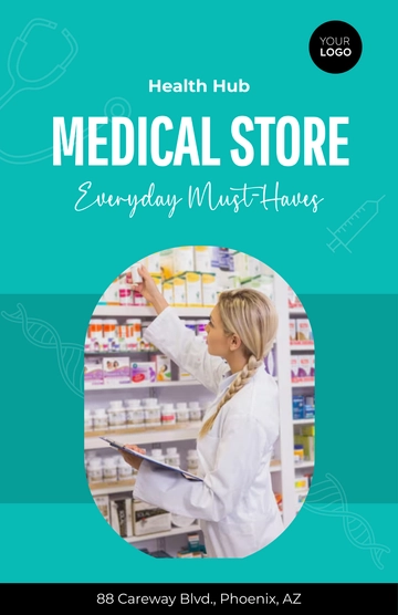 Free Medical Store Poster Template to Edit Online