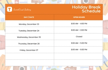 Free Holiday Break Template to Edit Online
