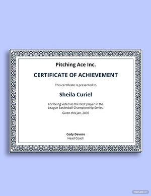 Basketball Sports Certification Template