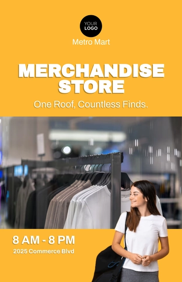 Free Merchandise Store Poster Template to Edit Online