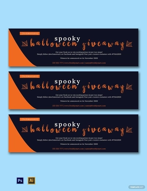 Halloween Giveaway Banner Design Template