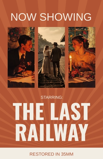 Free Brown Vintage Movie Poster Template to Edit Online