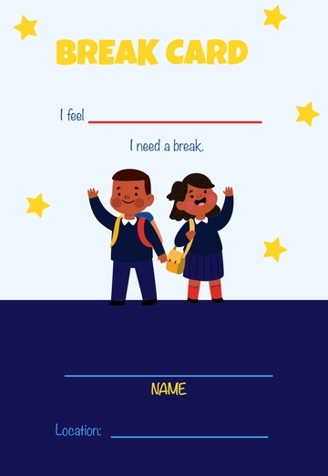 Free Student Break Card Template to Edit Online