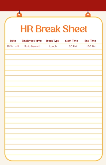 Free Professional HR Break Template to Edit Online