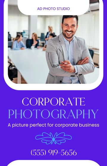 Free Corporate Photography Poster Template to Edit Online