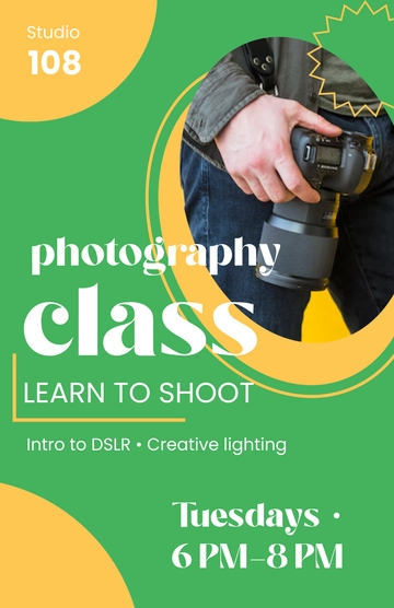 Free Photography Class Poster Template to Edit Online