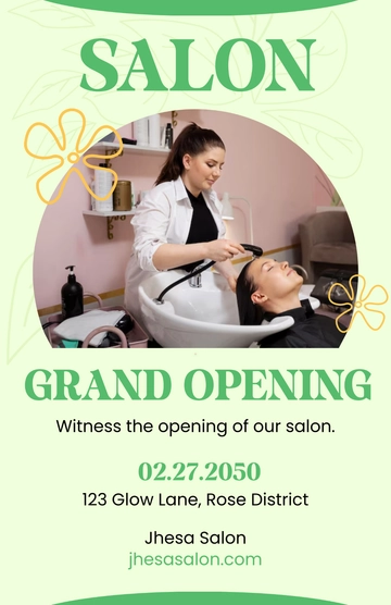 Free Salon Grand Opening Poster Template to Edit Online
