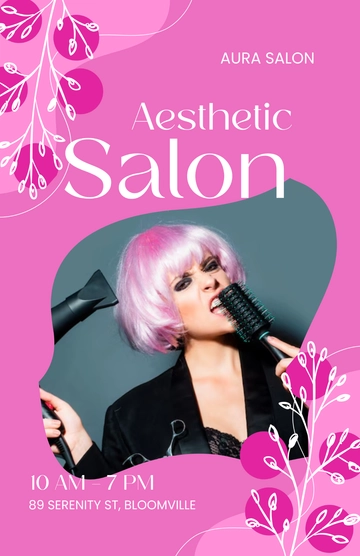 Free Aesthetic Salon Promo Poster Template to Edit Online