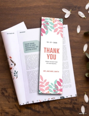 Thank You Bookmark Template