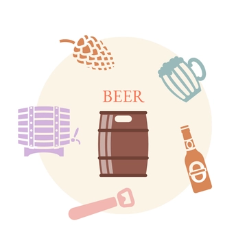 Free Aesthetic Beer Keg Clipart Template to Edit Online