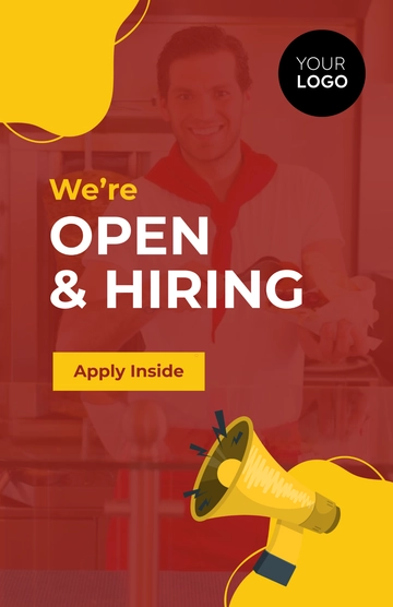 Free We Are Open and Hiring Poster Template to Edit Online