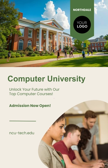 Free Modern Computer University Poster Template to Edit Online