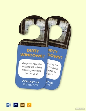 Window Cleaning Door Hanger Template
