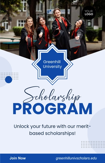 Free University Scholarship Poster Template to Edit Online