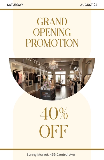 Free Grand Opening Promotional Poster Template to Edit Online
