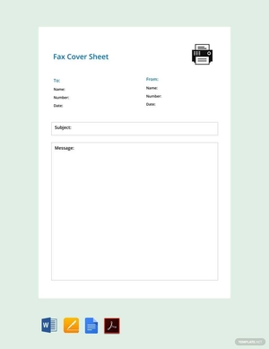 Simple Fax Cover Sheet Template