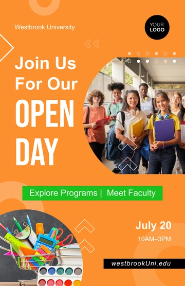 Free Colorful University Open Day Poster Template to Edit Online