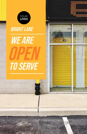 Free Professional We Are Open to Serve You Poster Template to Edit Online