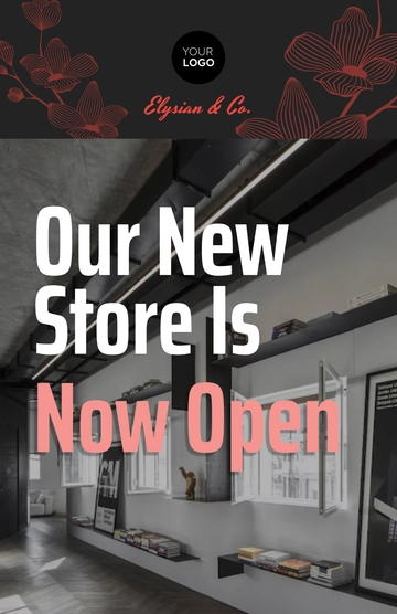 Free We Are Open New Store Poster Template to Edit Online