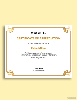 Product Management Certificate Template