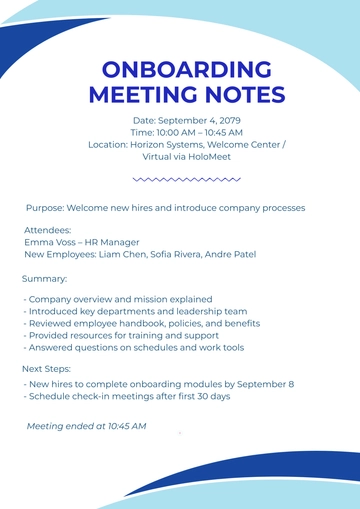 Free Onboarding Meeting Template to Edit Online