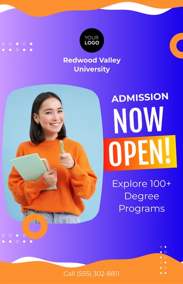 Free Gradient Background University Poster Template to Edit Online