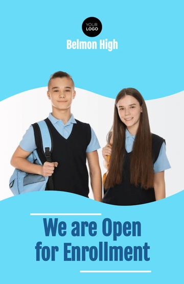 Free We Are Open for Enrollment Poster Template to Edit Online