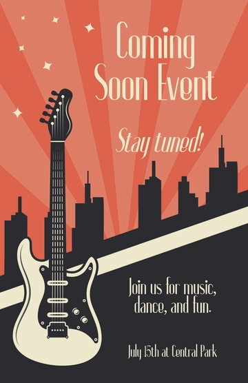 Free Colorful Event Coming Soon Poster Template to Edit Online